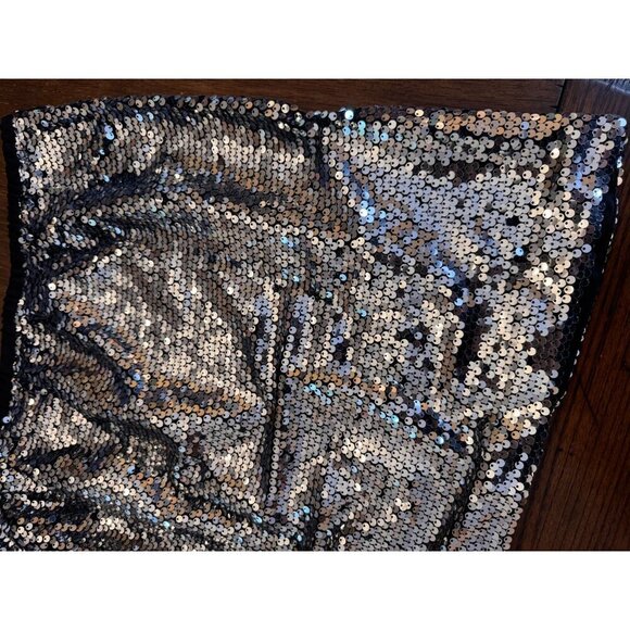 NWT J. Crew Collection Ltd. Edition Silver Sequined Mini Skirt w/Black Lining XL - Picture 3 of 7